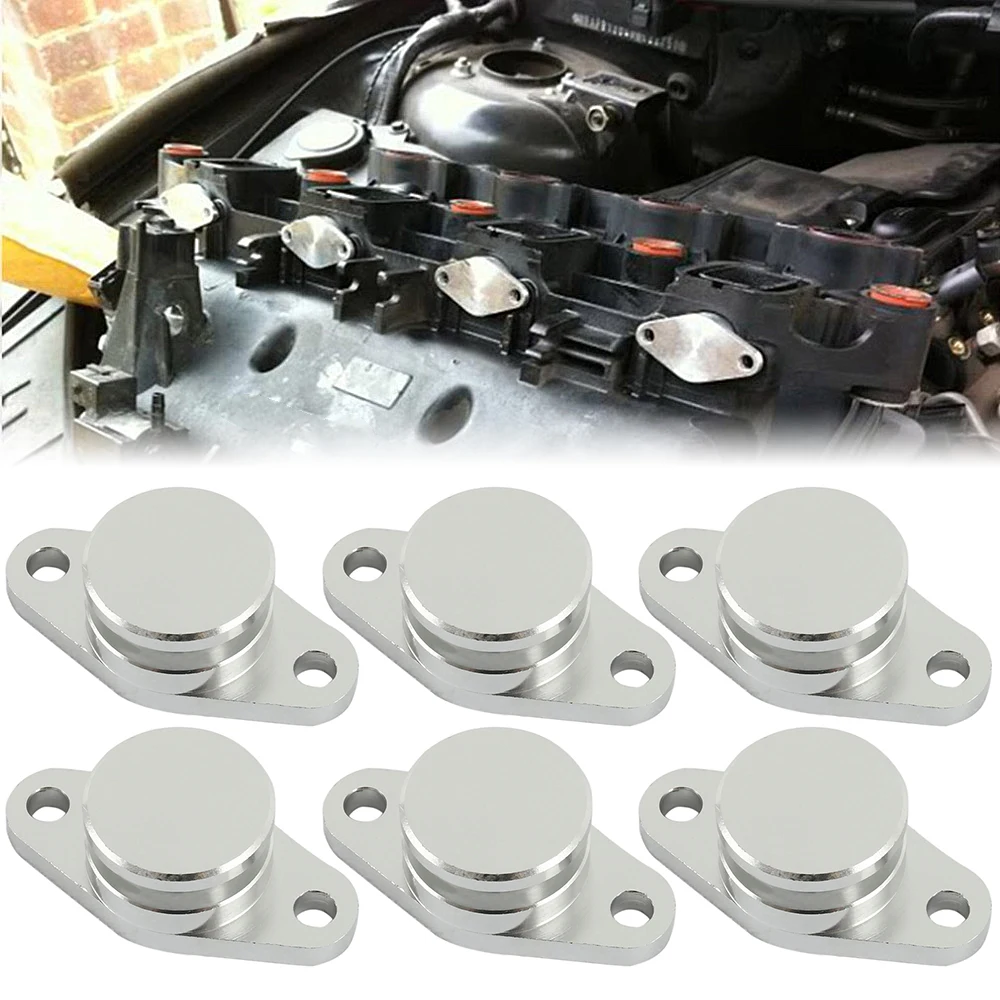 

6pcs Diesel Swirl Flap Blanks Bungs Intake Gaskets Kit for BMW 320d 330d 520d 525d 530d SI-A0136 22mm Metal Car Accessories