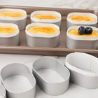 Алюминиевая форма для выпечки, овальная, полувареная, для мусса, сыра, кольцо для яиц, 100 шт.