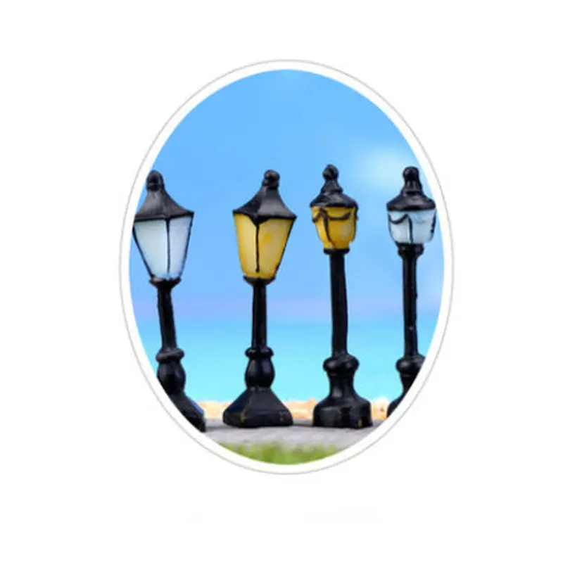 Миниатюрный уличный светильник из смолы 8 стилей имитация под старину сказочный