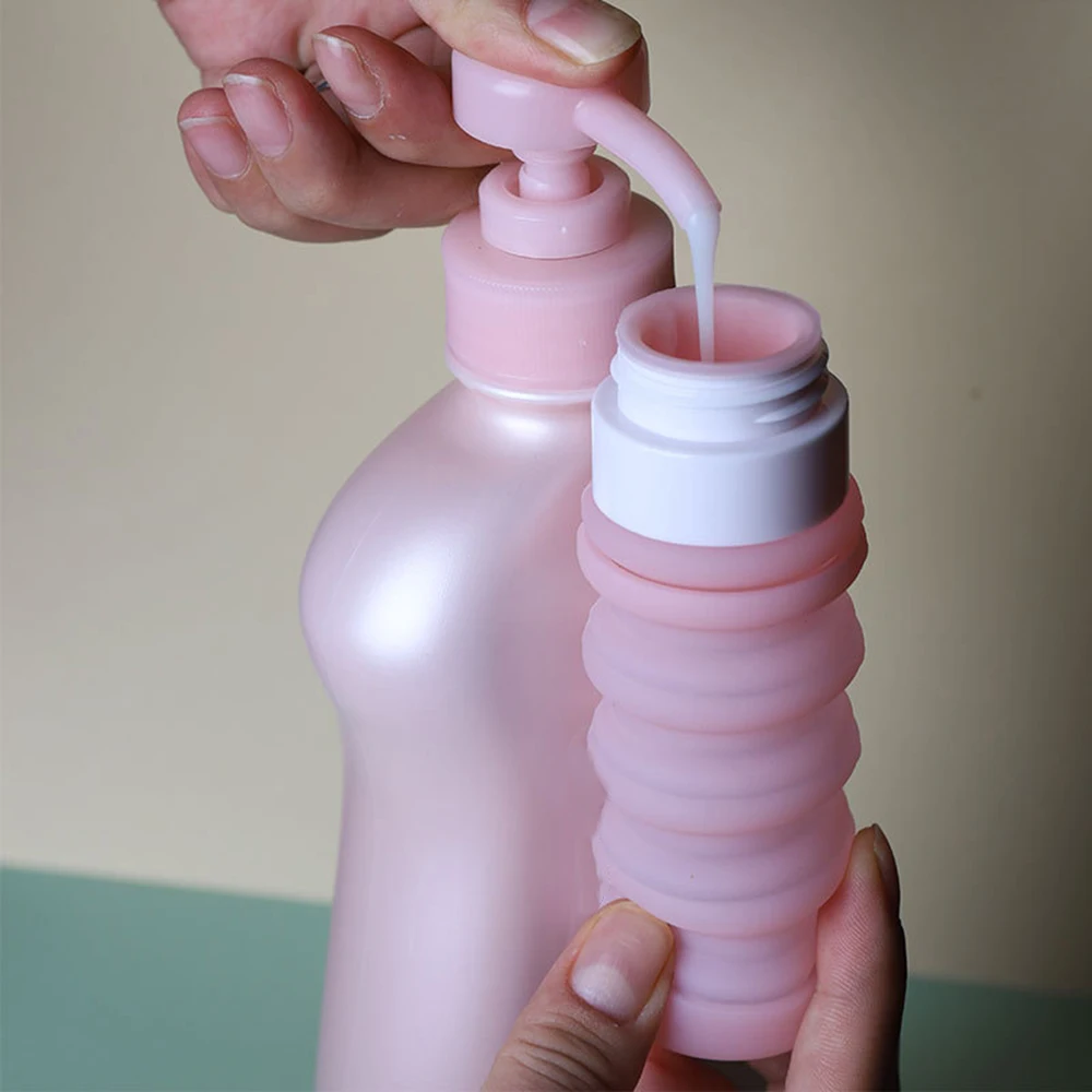 Выдвижная силиконовая многоразовая бутылка портативная дорожная складная для
