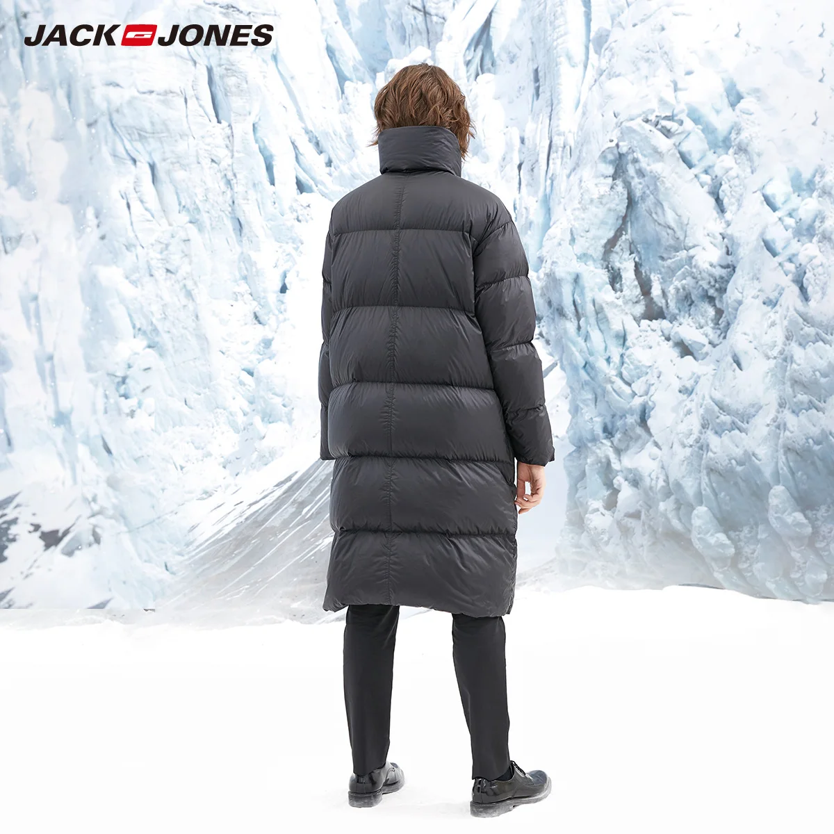 JackJones зимний мужской теплый длинный вертикальный воротник средней длины пальто пуховик | 218412553