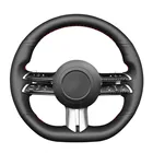 Рука Шить черного цвета из натуральной кожи чехол рулевого колеса автомобиля для Mercedes Benz C класса W206 2021 e-класс W213 2021