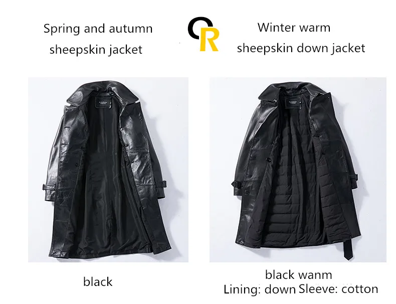 

Genuine Leather Jacket Fashion Women Natural Sheepskin Coats With Belt Autumn Winter Long Trench Coat Female 2021 1831