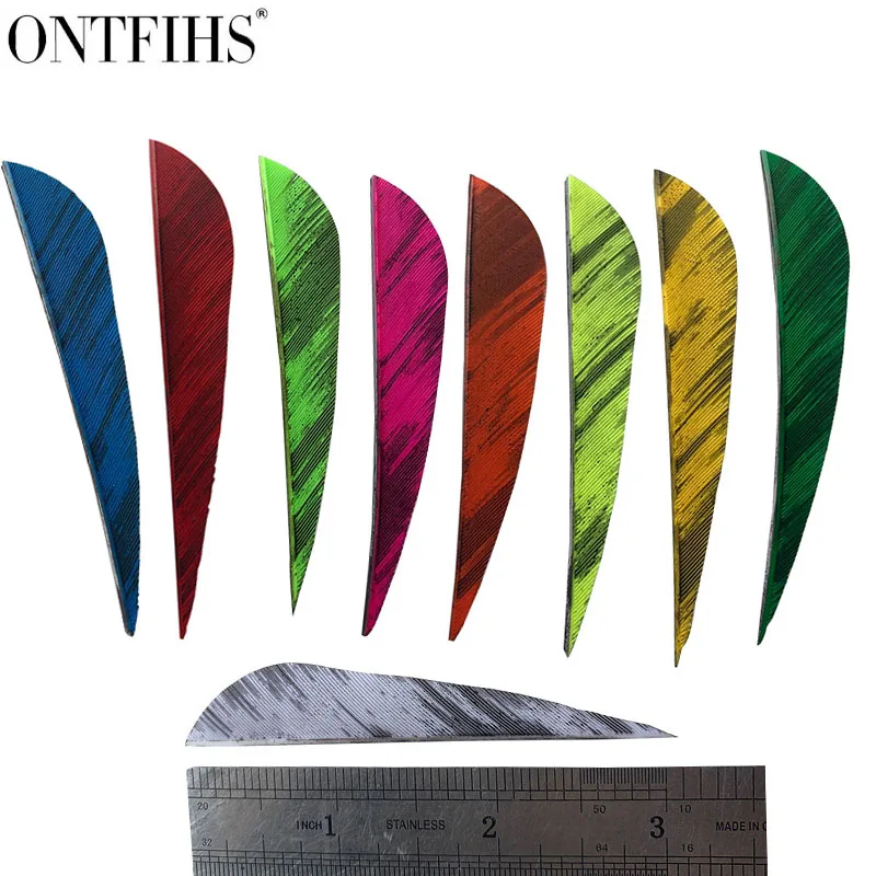 

25 pcs/lot ONTFIHS 3" Feathers for Arrows Drop Fletching Archery Accessories Arrow Feather Ink Painting Fletching Hunting