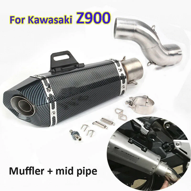 

51mm Modified For Kawasaki Z900 Motorcycle Exhaust Connect Muffler Mid Middle Link Pipe System Slip On Escape Stainless steel