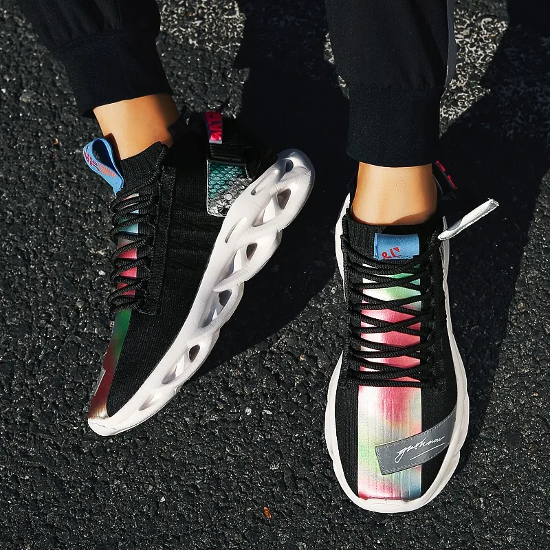 Модные сетчатые мужские кроссовки дышащая мужская обувь повседневная Легкая