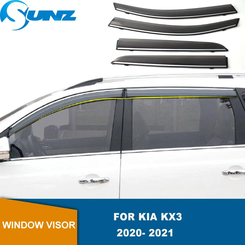 

Side Window Visors For Kia KX3 2020 2021 Smoke Weathershields Sun Rain Deflectors For Kia Seltos 2020 2021 SUNZ