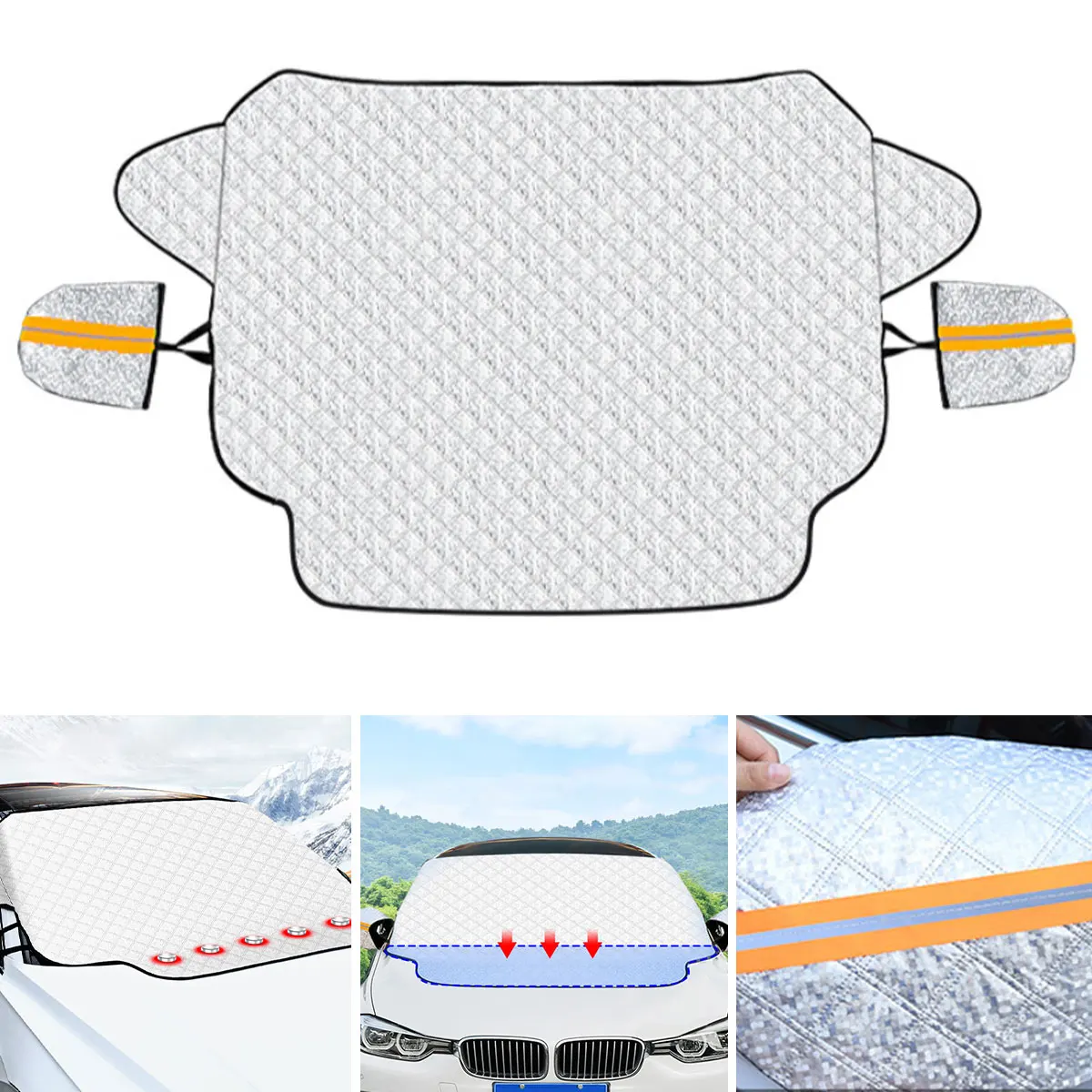 

Магнитный чехол на лобовое стекло автомобиля, универсальный чехол на лобовое стекло автомобиля с зеркалом