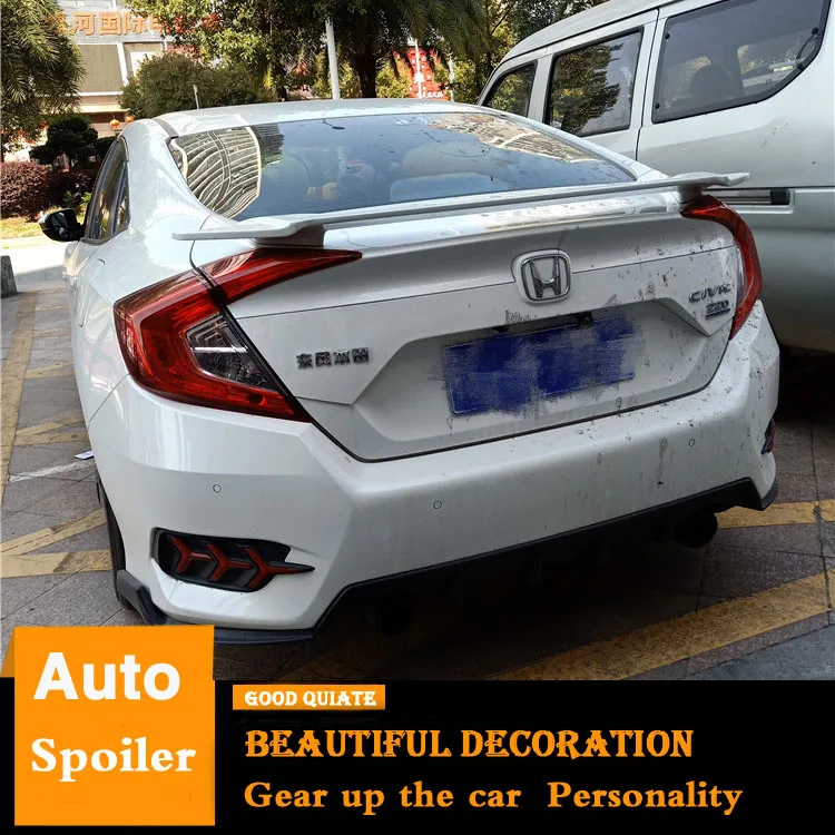 Спойлер для заднего крыла автомобиля черный спойлер Honda Civic 2016 2017 2018 высокого