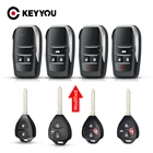 Чехол KEYYOU Uncut Корпус автомобильного ключа дистанционного управления для Toyota Corolla RAV4, Yaris, Venza, Scion, tC, xA, xB, xd, 234 кнопки, смарт-брелок, чехол