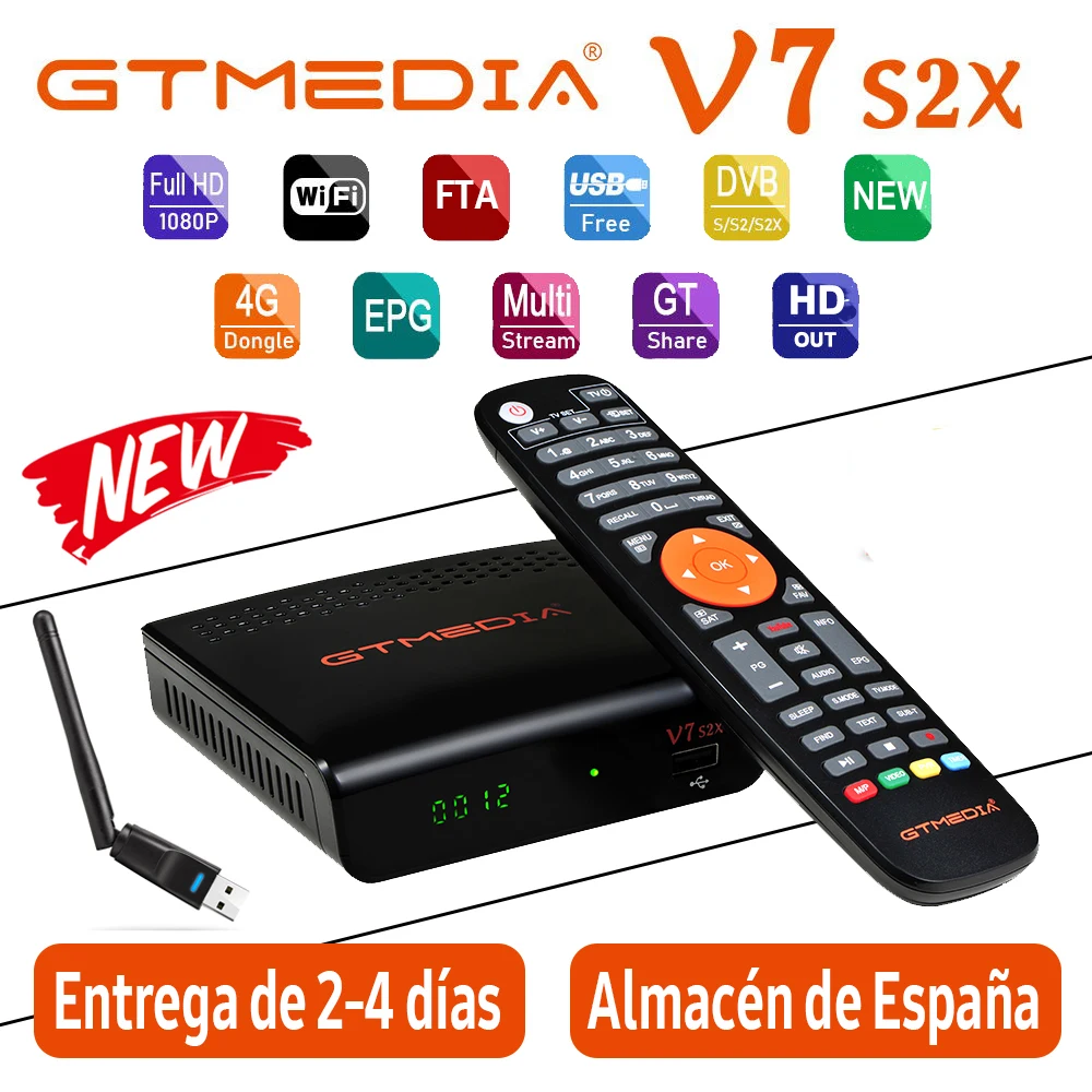 DVB-S/S2 Gtmedia V7 S2X-цифра спутниковый телевизионный ресивер обновлен GTmedia V7S HD с USB WI-FI