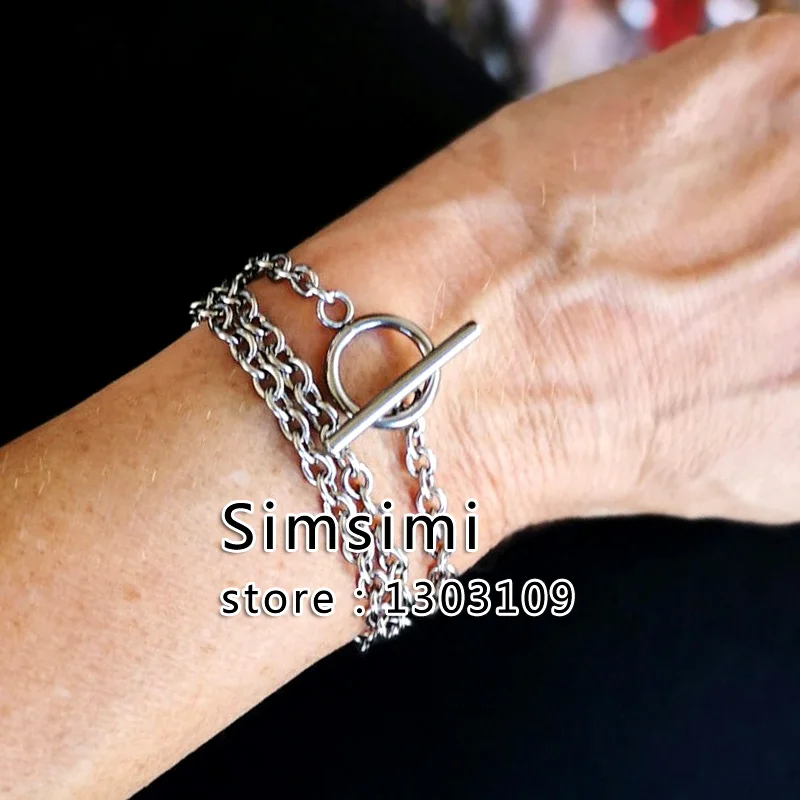 Браслет женский из нержавеющей стали шириной 4 мм с Т-образной застежкой |