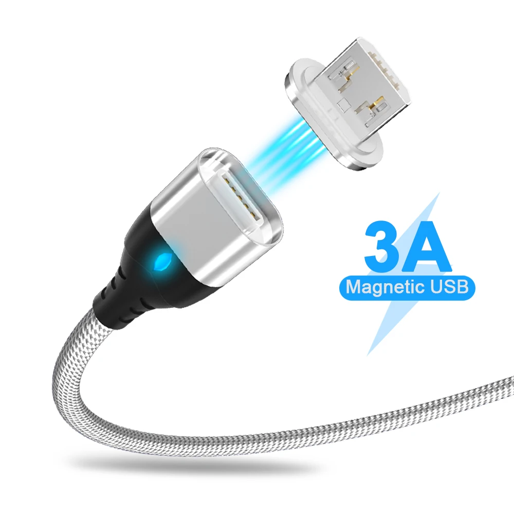 3 в 1 микро кабель м 2 5 А Быстрая зарядка Магнитный USB шнур для samsung S5 S6 S7 Edge