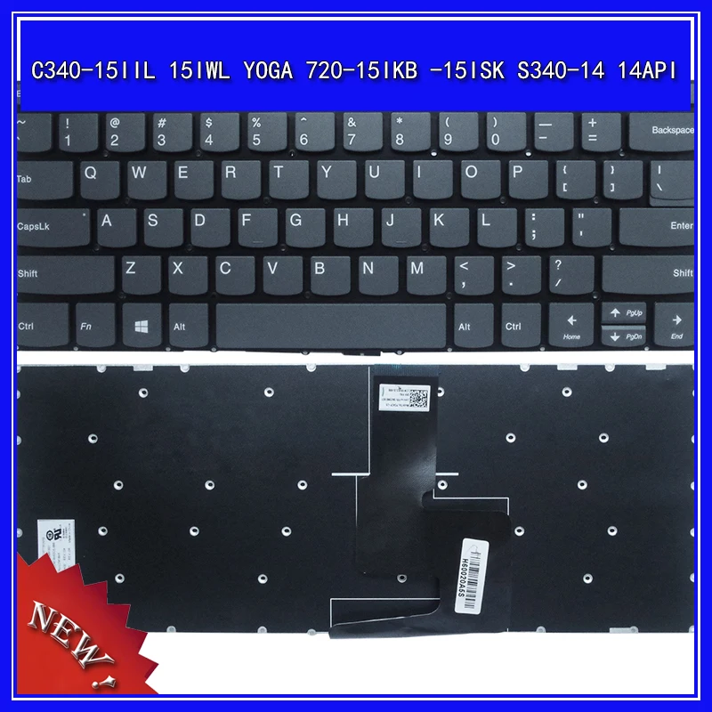 

Laptop Keyboard for Lenovo C340-15IIL 15IWL YOGA 720-15IKB -15ISK S340-14 14API Notebook Replace Keyboard
