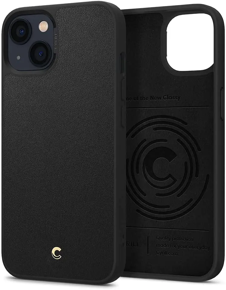 

CYRILL Leather Brick Designed for iPhone 13 Case (2021) - Black