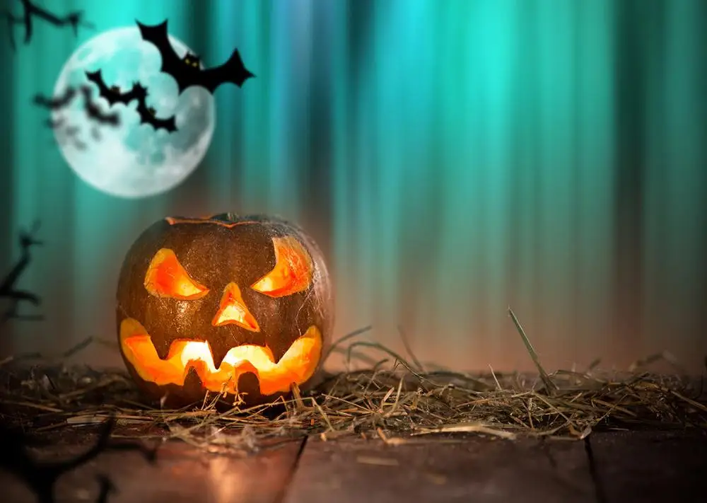 

Halloween glow scary night bat holiday photo background children photo background