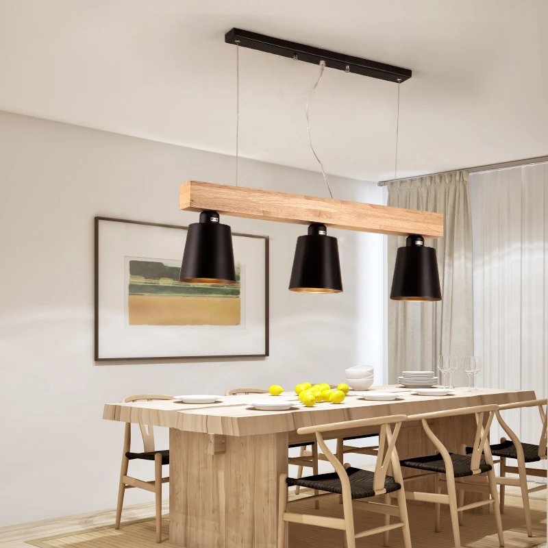 Подвесной светильник в скандинавском стиле с тройным металлическим абажуром