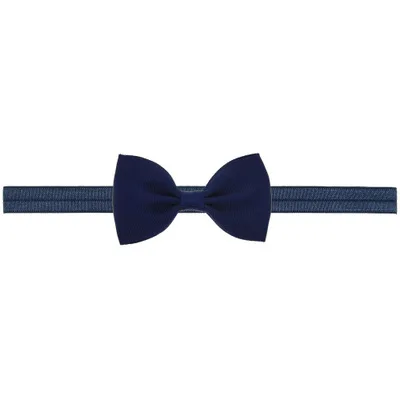 Navy Blue Лента ручной работы сделай сам Детская повязка на голову для малышей детей Детские аксессуары для волос девочка новорожденный банты повязка с бантом Тюрбан-тиара - Color: Navy Blue
