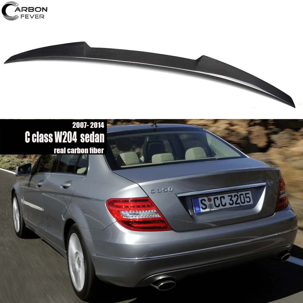 

3*3 3K саржевый задний спойлер из углеродного волокна для C класса W204 4-дверного 2007 - 2014 C200 C300 C350 C63