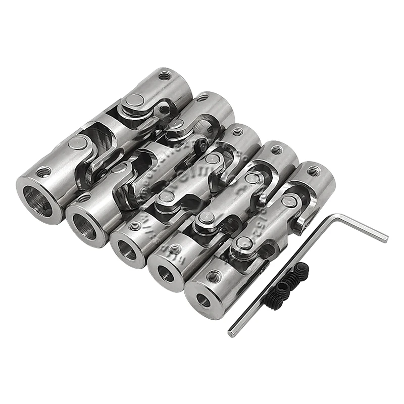 

4mm/5mm/6mm/8mm/10mm Metal Three-section Universal Joint Coupling Shaft Motor Connector Coupler