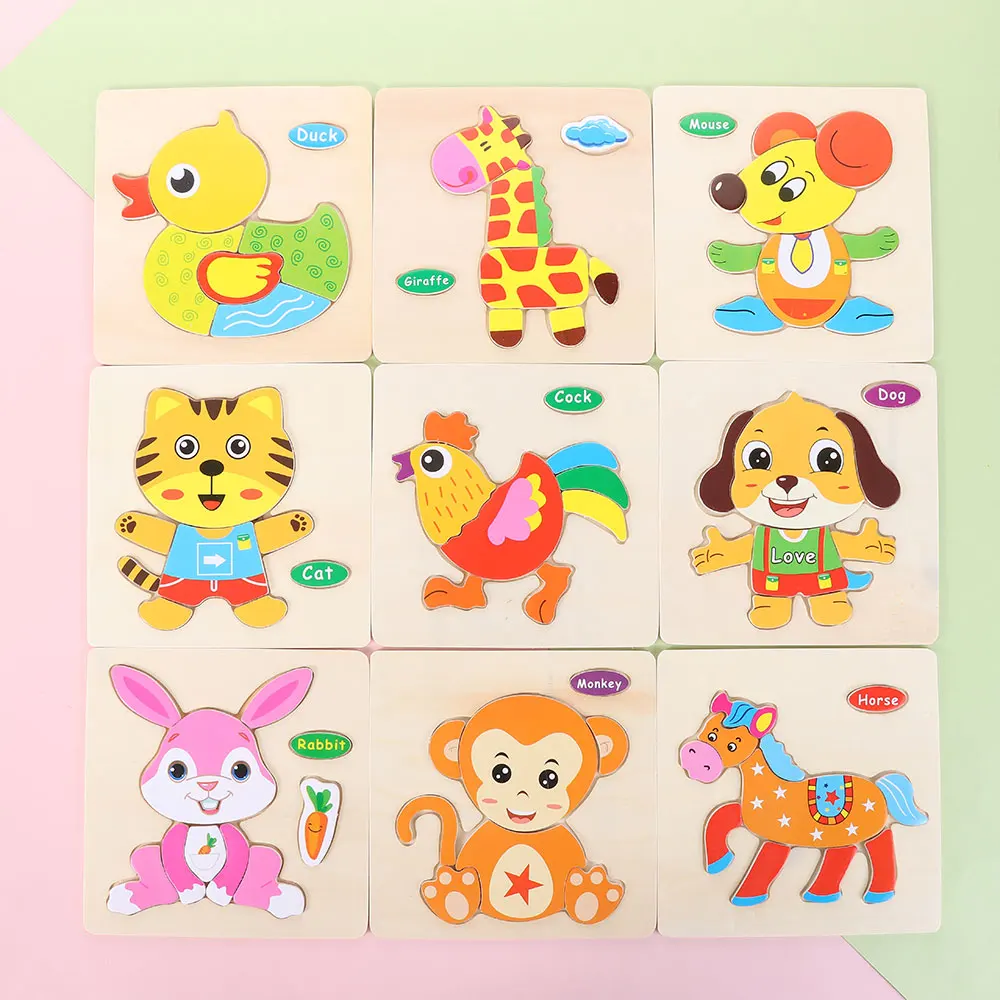 

Assemble Three-dimensional Child Variety Wooden Puzzle Brain Game animal