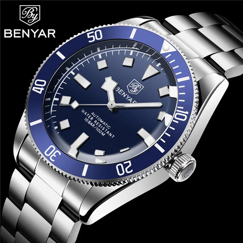 BENYAR BB58 Mechanical Men's Wrist Watches 2022 Top Brand Luxury Automatic Watch For Men Stainless Steel Sport Waterproof Watch enlarge