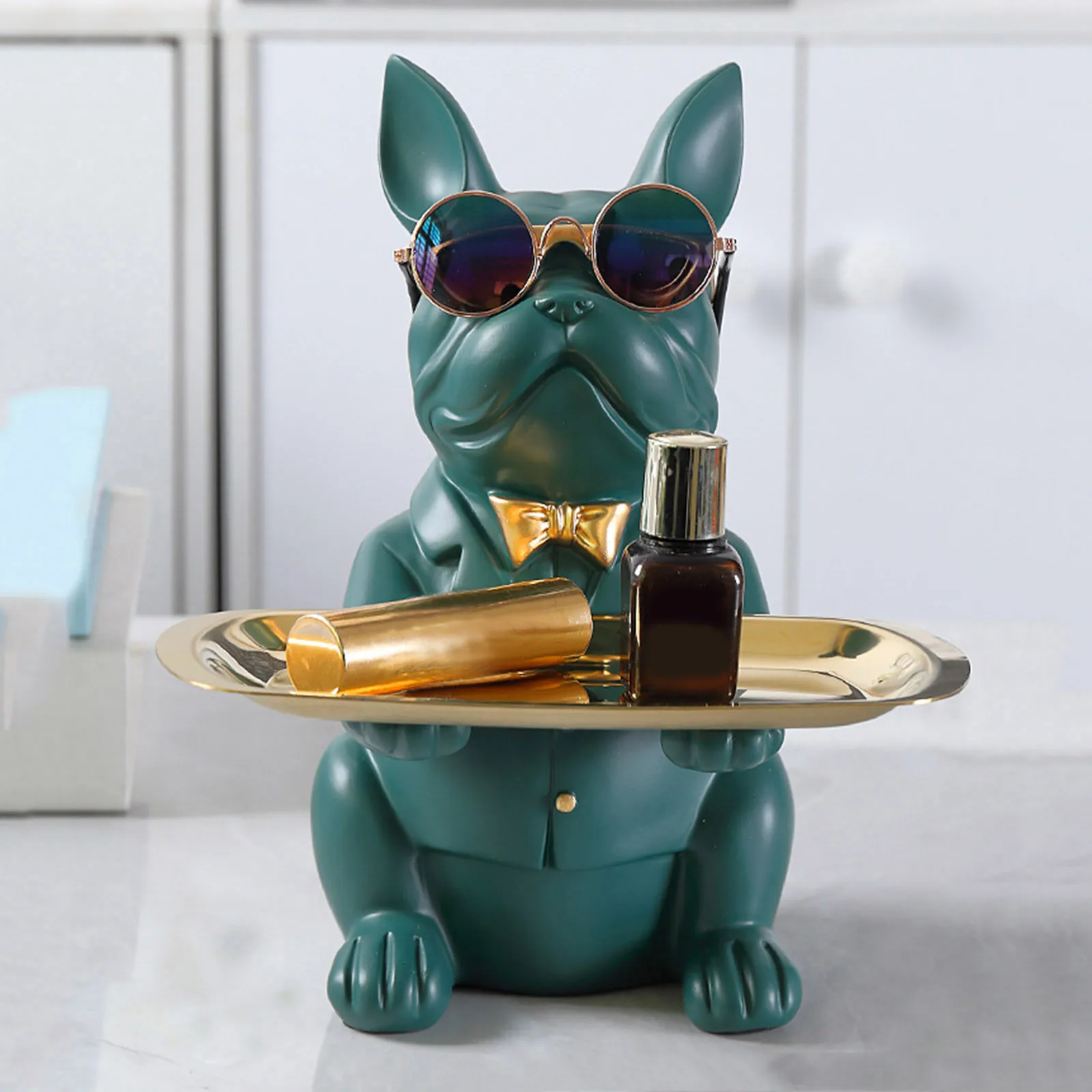 

Cool Bulldog,Statue,Table Decoration,Fashion Sculpture,Home Room Decor,Multifunction,Desk Storage,Figurine Miniature,Coin Bank