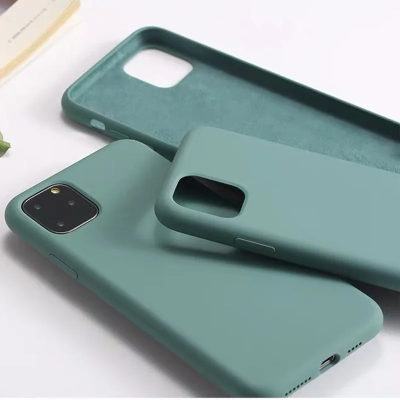 Ультра тонкий жидкостный Мягкий силиконовый чехол для iPhone 11 Pro Max 8 Plus из