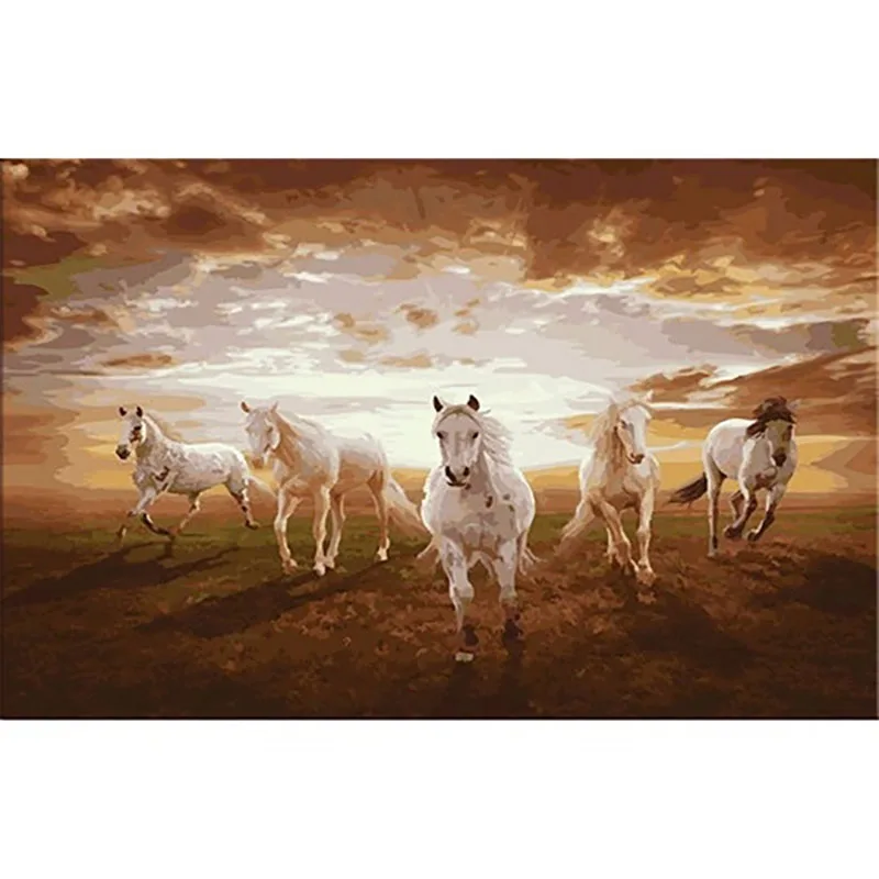 paint by numbers13 DIY краски по номерам Lienzo Pintura por Numero картины по номерам Pintar por Numeros лошадь пронумерованные картины - Цвет: paint by numbers13
