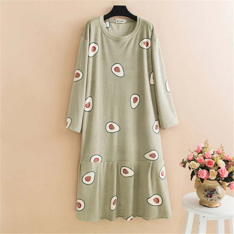 Женское нижнее белье халат большого размера на осень и зиму одежда для сна