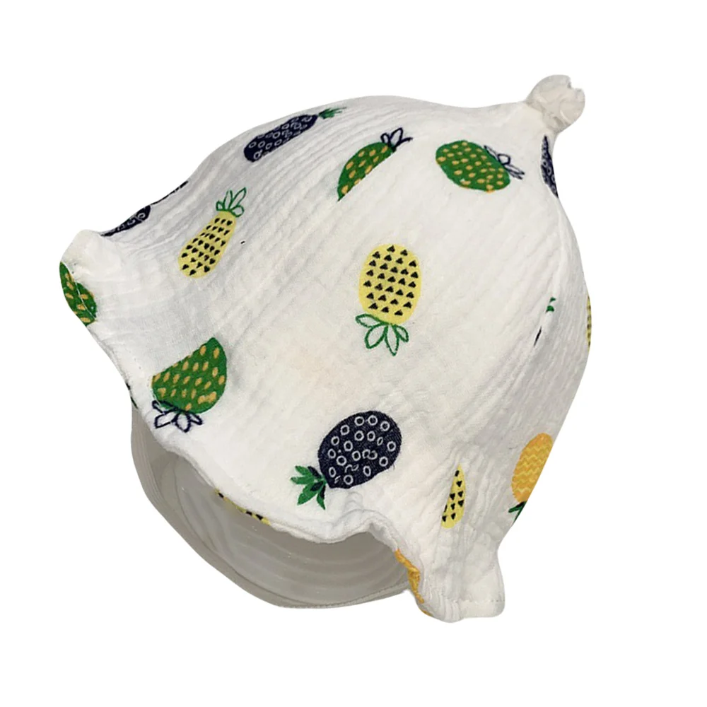 

1pc Pineapple Prints Bucket Hat Kids Anti-UV Fisherman Hat Cotton Baby Cap