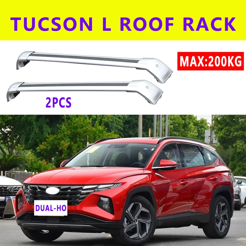 DUAL-HO 2Pcs Roof Bars for Hyundai Tucson L SUV 2021 2020 Aluminum Alloy Side Bars Cross Rails Roof Rack Luggage