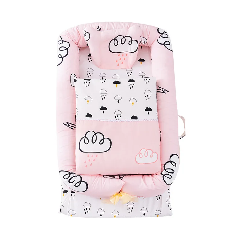 Детская кроватка гнездо портативная съемная и моющаяся дорожная кровать для