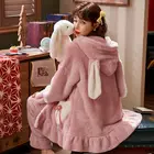 Женский домашний костюм осень-зима с длинным рукавом Коралловая флисовая утепленная Милая бархатная Корейская версия Фланелевая Пижама
