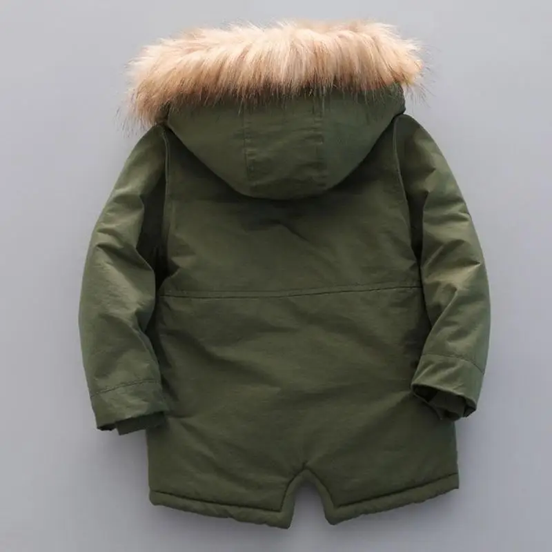 

Outdoor Jacket Children Winter Boys Hooded Warm Windbreaker Casual Baby Boy girls Plus Velvet thick Coats Clothing