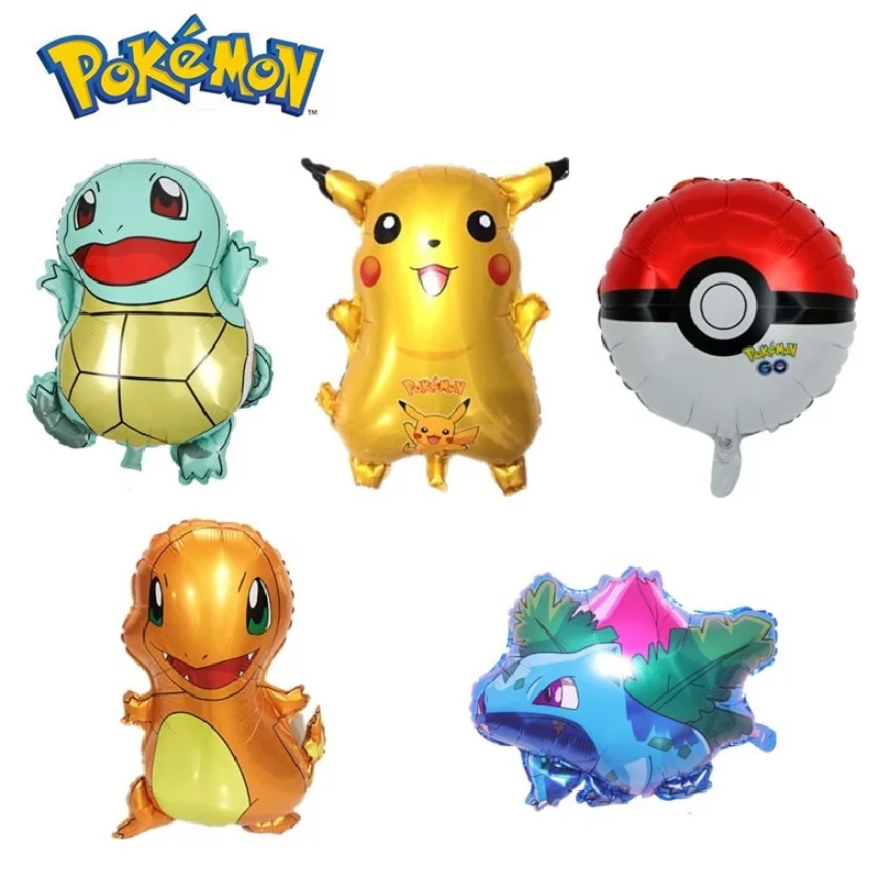 Декоративные шары в виде Пикачу Сквиртл Бульбазавр на тему дня рождения подарок