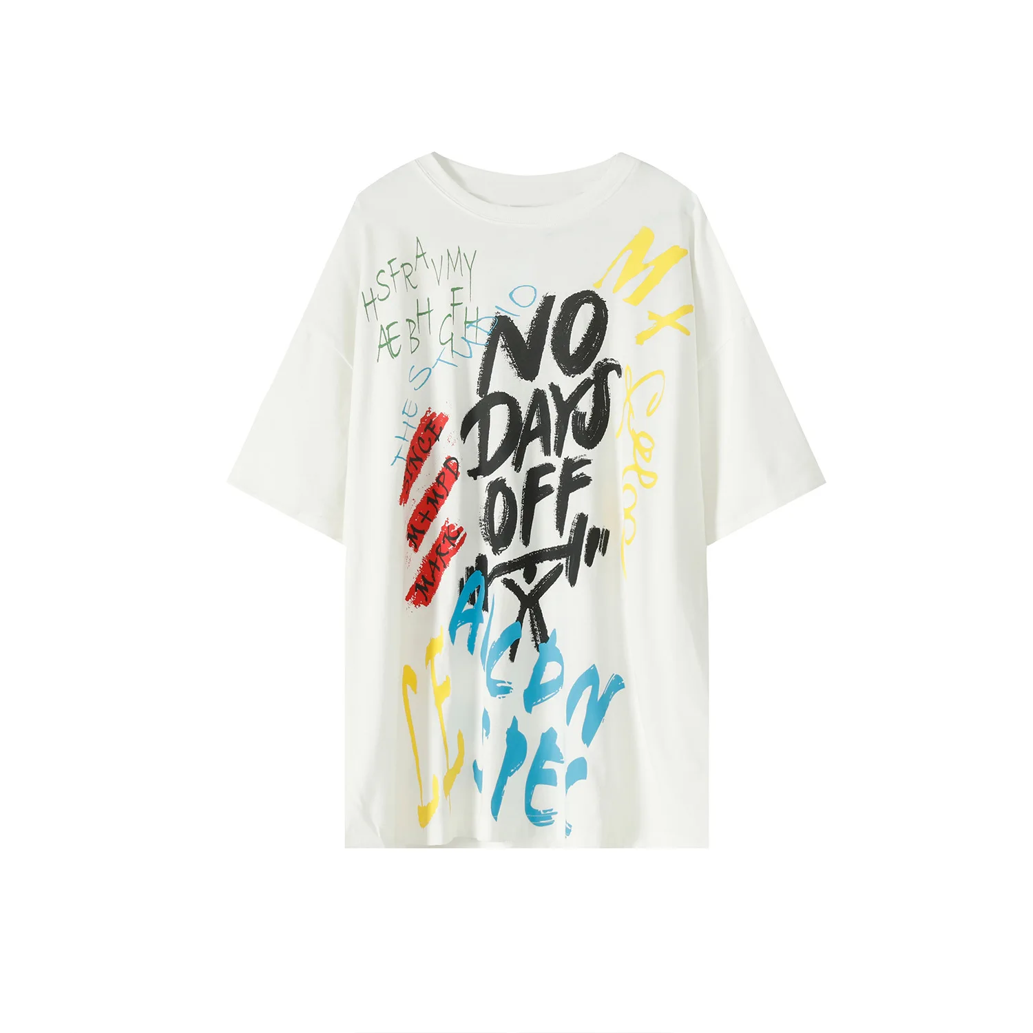 

MTL clothing | 2021 summer new graffiti print loose letter t-shirt men's m1-b-6970