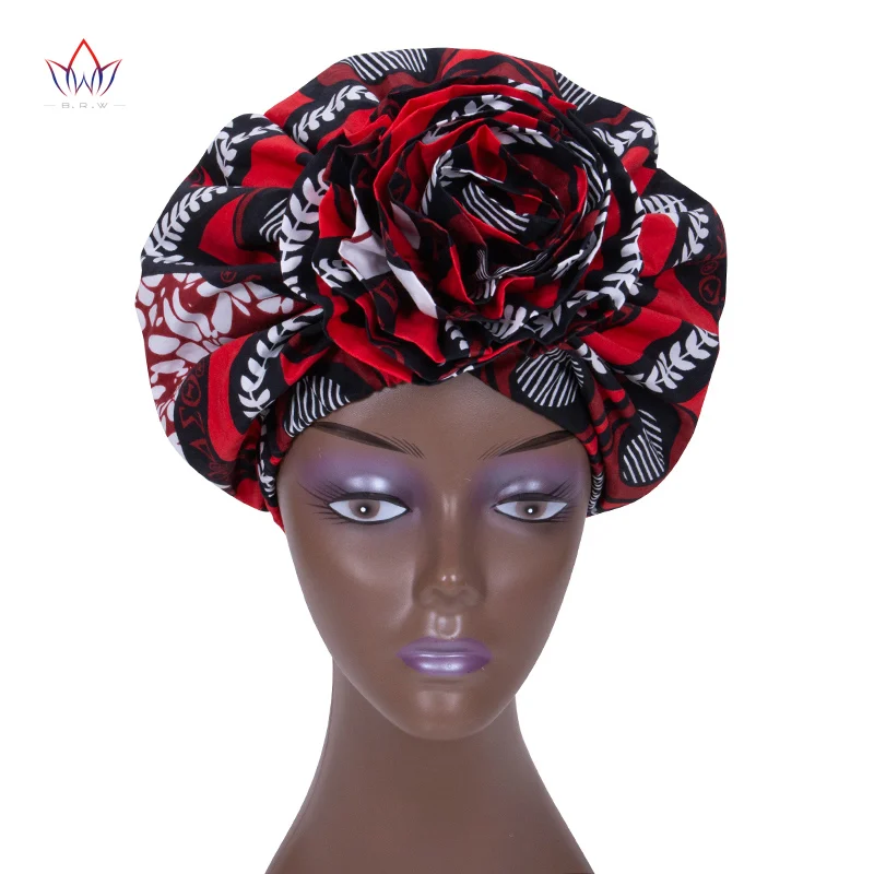 

Bintarealwax New Style African Headwear For Women Ankara Head Hat Decorations Wrap Tie Scarf Africa Hair Accessories BRW WYB519
