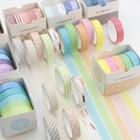 mu yu 5 rollsset cute basic washi tape kawaii masking tape decorative adhesive tape sticker scrapbooking diary stationery