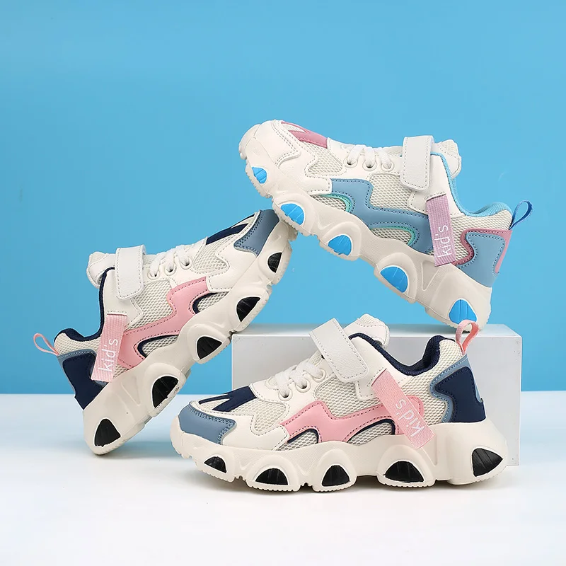 JIEMIAO 2021 Autumn Children Casual Sport Shoes Fashion Mesh Breathable Soft Bottom Non-Slip Kids Sneakers for Boys Girls