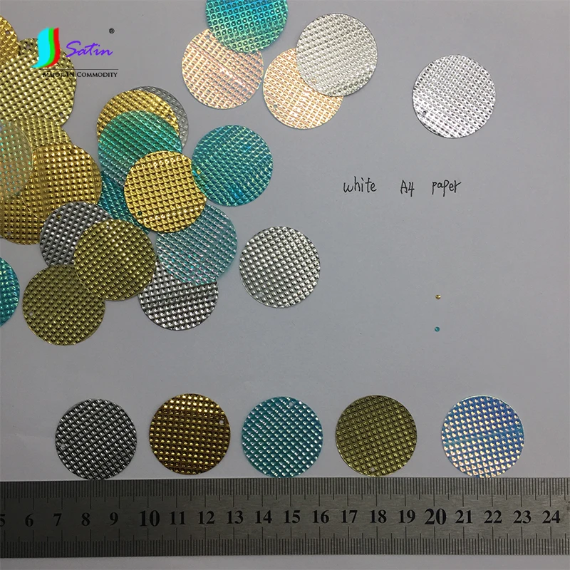 Диаметр 3 см круглые серебристые золотые неровные блестки украшение для