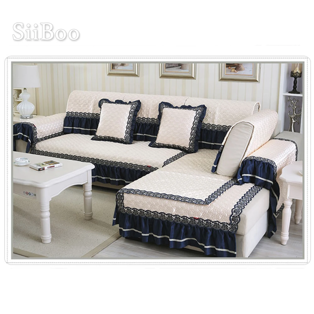 Чехол для дивана в европейском стиле кремово белый тканевый чехол кружевной