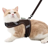 cat leash harnesses collar for cats dog reflective mesh breathable chest harness with straps lighten the burden traction rope