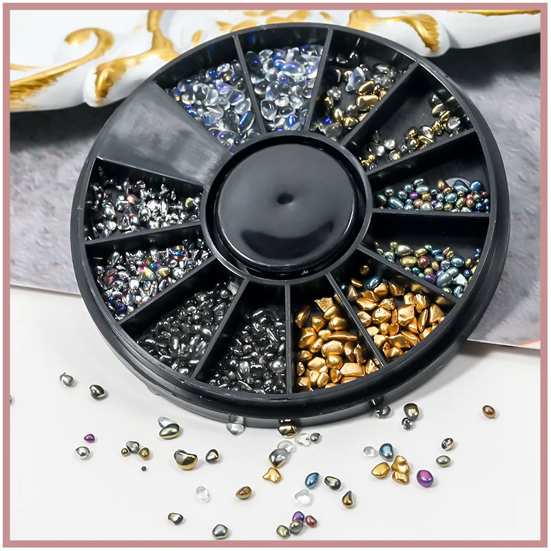 

12 Pieces Baroque Style Symphony Crystal Stone Nail Art Jewelry DIY Skills 3D Shiny Nail Gemstone Mixed Size Acrylic Stone Gifts