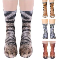 unisex child adult 3d print animal paw socks cat dog dinosaur tiger paw socks for women men kids funny casual