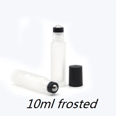 10ML-Frosted 10 шт стеклянные флаконы для духов с рулоном пустые косметические эфирные масла для путешествий со стеклянным стальным шариковым роликом 5 мл-100 мл - Цвет: 10ML-Frosted
