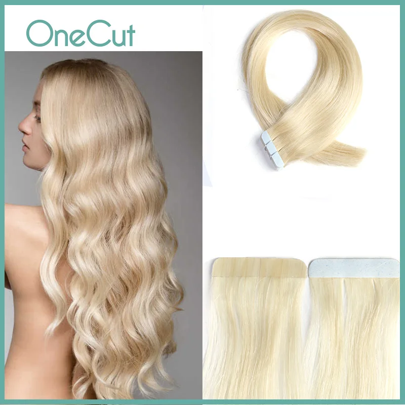 

Tape in Human Hair Extensions Natural Machine Made Straight Remy Seamless Invisible Tape Hair Extensions For Salon Multi-color