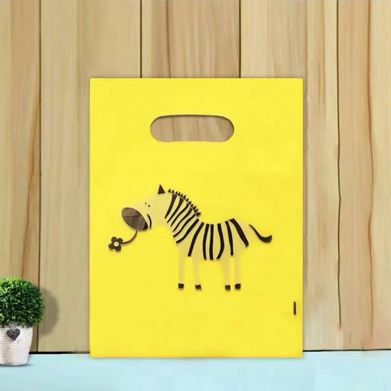 Cartoon zebra Более леопардовым узором ювелирные изделия Пластик сумка с ручками 15x20 см подарок на свадьбу из бутика подарочная упаковка Пластик с ручкой - Цвет: Cartoon zebra