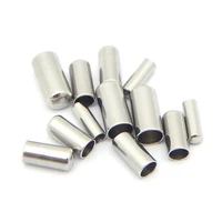 10pcslot stainless steel end caps end clasps crimp bead for 2345 mm round leather cord diy jewelry making