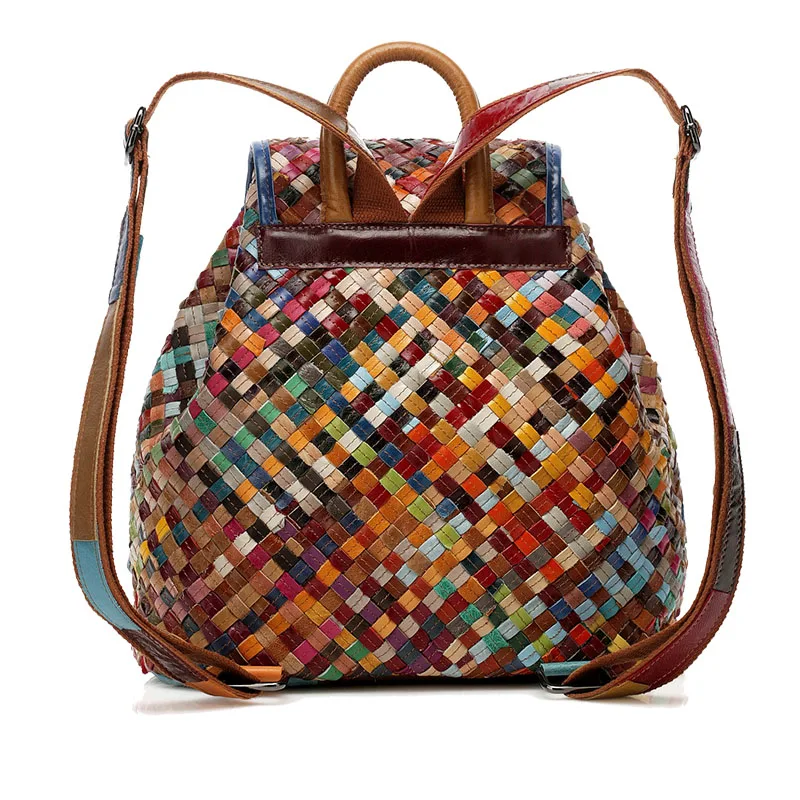 Рюкзак женский кожаный плетеный для путешествий 2020 | Багаж и сумки